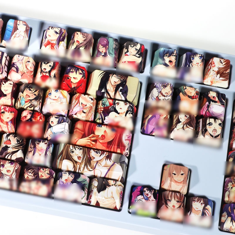 Anime Keycap Cherry Hồ sơ Phim hoạt hình Giả mạo Thuốc nhuộm PBT Thăng hoa Bàn phím cơ học Keycap