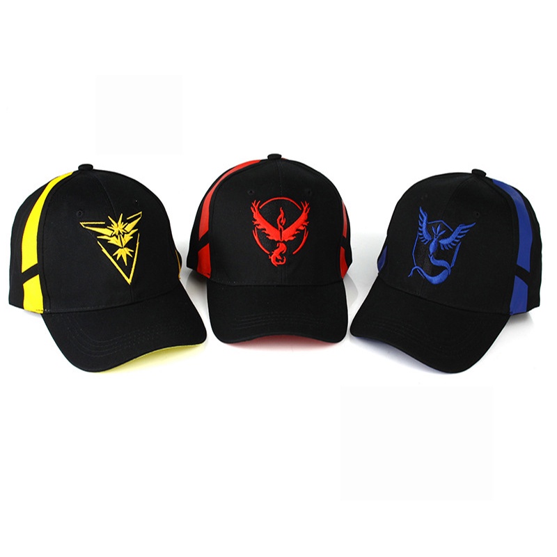 Mũ Lưỡi Trai Màu Đen Thêu Logo Team Instinct/Instinct/Instinct Trong Pokemon Go Thời Trang Cho Nam Và Nữ