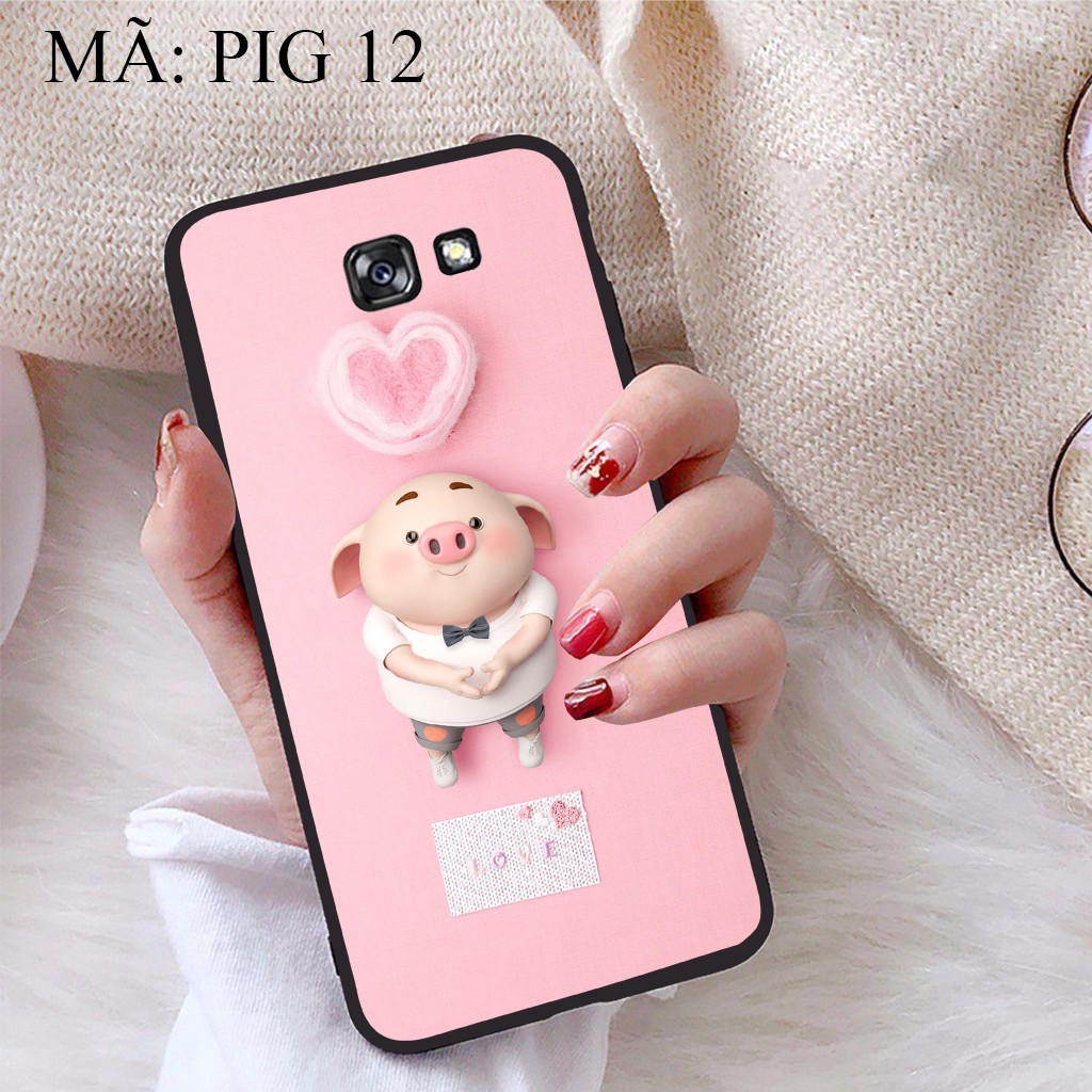 Ốp lưng Samsung A7 2017 viền dẻo TPU BST Pig Cute