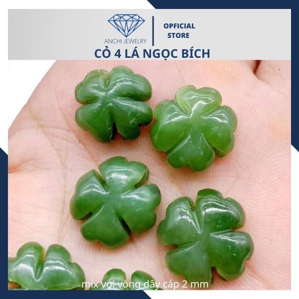 Cỏ 4 lá đá ngọc sơn thủy Anchi jewelry