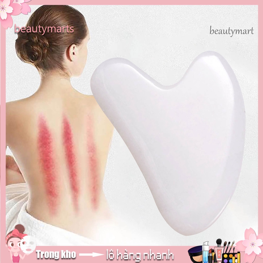 QTM_Guasha Board Heart-Shaped Lift Skin Synthetic Body Massage White Scraper Board for Face