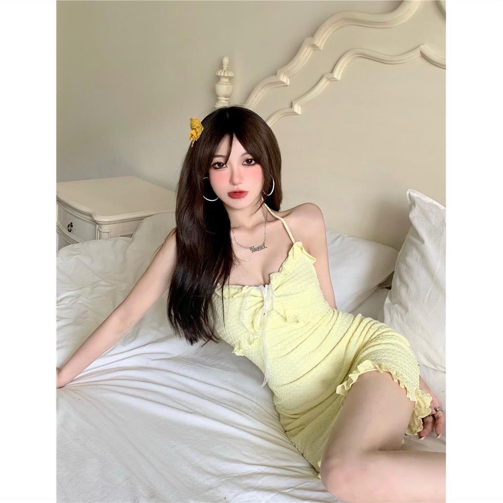 Đầm Hai Dây Phối Ren Quyến Rũ Thời Trang Mùa Hè Cho Nữ