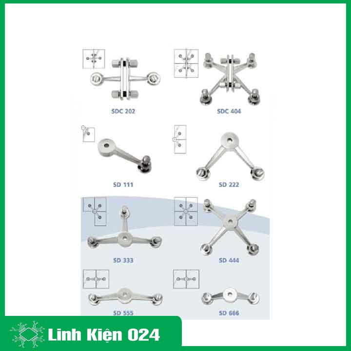 Chân nhện spider 1 chân nối kính, bắt kính Inox 304