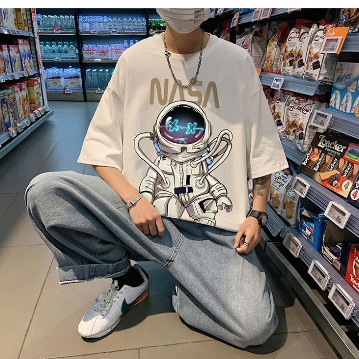 Áo Thun Nam Nữ Form Rộng Tay Lỡ Local brand Phi Hành Gia Freesize Street wear Phong Cách Chất Cotton AN111 | BigBuy360 - bigbuy360.vn