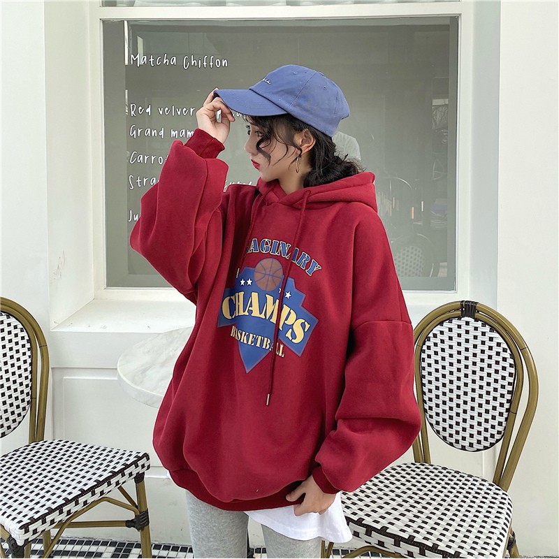 Áo hoodie nữ form rộng, áo hoodie nữ form rộng oversize có mũ màu xanh mặc nhà đi chơi đi học ulzzang hàn quốc | BigBuy360 - bigbuy360.vn