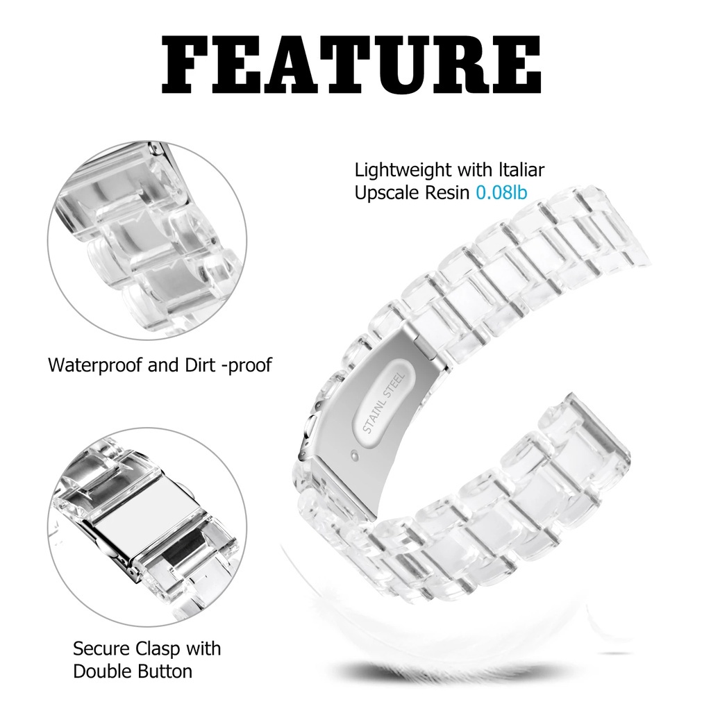 Jansin Ốp Bảo Vệ + Dây Đeo Bằng Nhựa Trong Suốt Cho Đồng Hồ Thông Minh samsung galaxy watch 5 pro 45mm