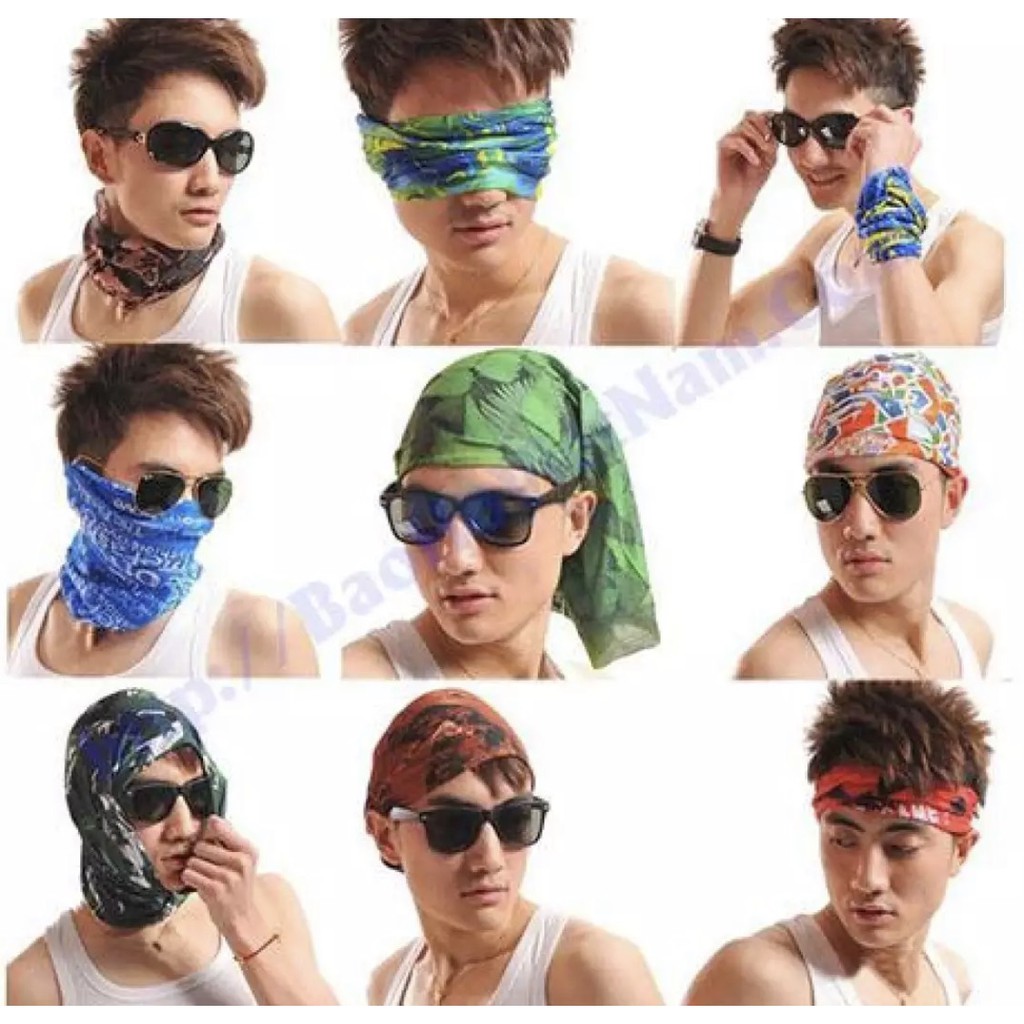 5 Khăn đa năng đi phượt chống nắng co giản thoải mái 100% Thun Cotton 4 Chiều , Bảo đảm giao đúng mẫu (Giao ngẫu nhiên)