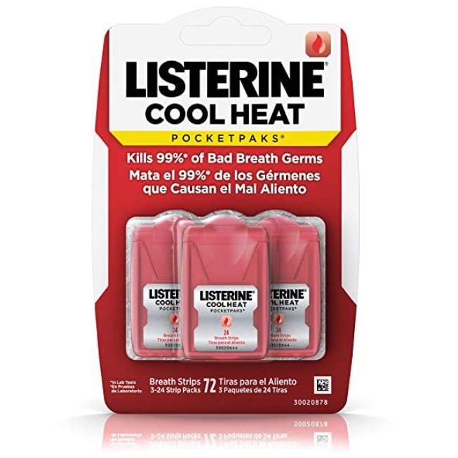 [Hàng Chuẩn Mỹ] Hộp 72 miếng ngậm Thơm Miệng khẩn cấp Listerine Pocketpaks