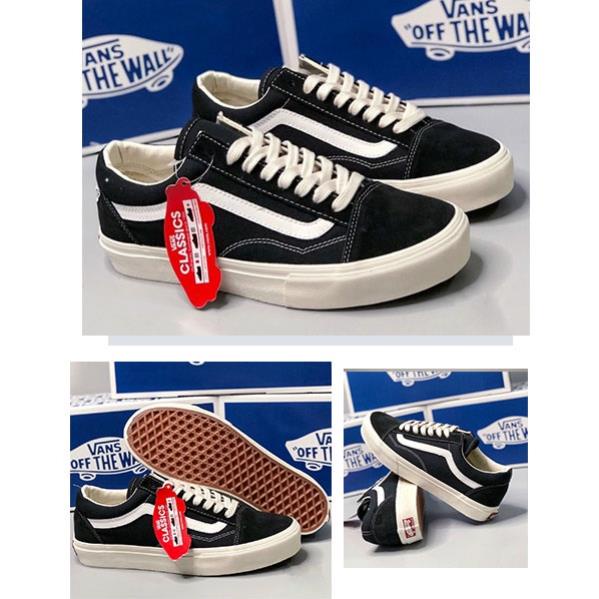 😻 Giày Vans Old Skool Black White - Đen viền Trắng