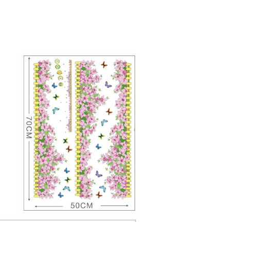 Decal trang trí chân hoa nhí