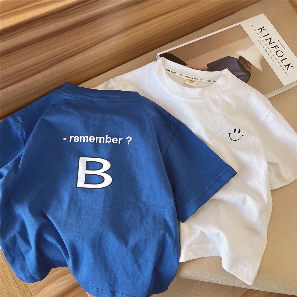 Áo thun tay ngắn in chữ cho bé trai