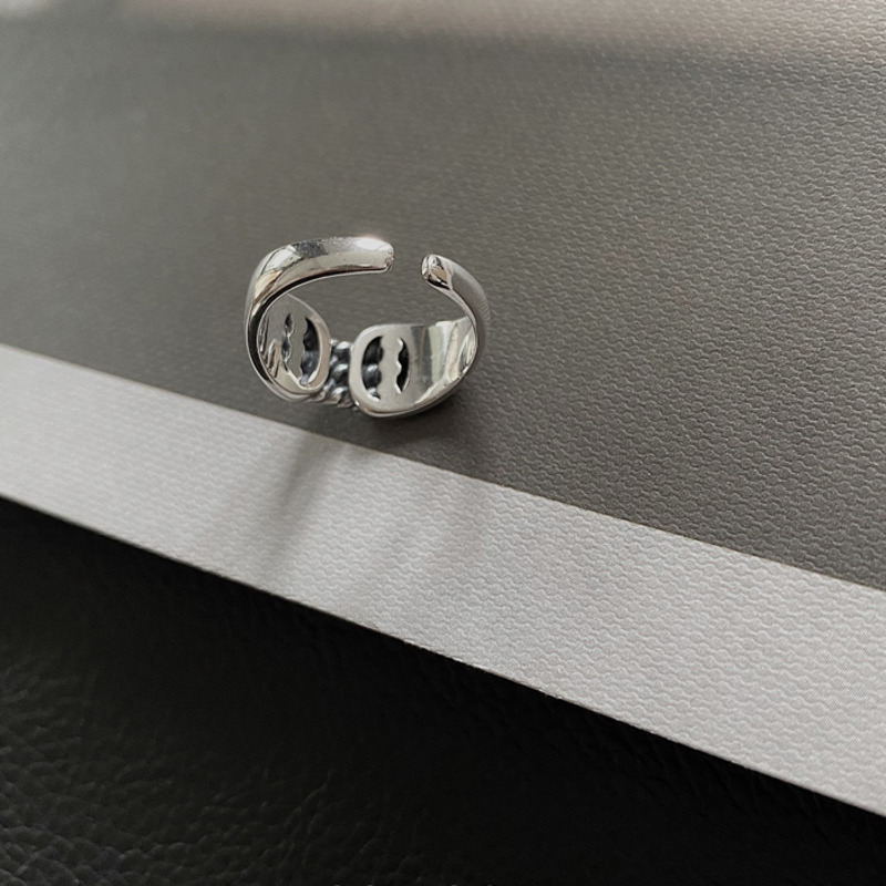 Nhẫn hở 19015 thiết kế kiểu dây bện xoắn phong cách cổ điển Hàn Quốc