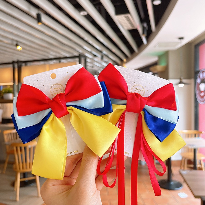 Kẹp Tóc Nơ Ruy Băng Màu Sắc Dễ Thương Cho Bé Gái AKKU