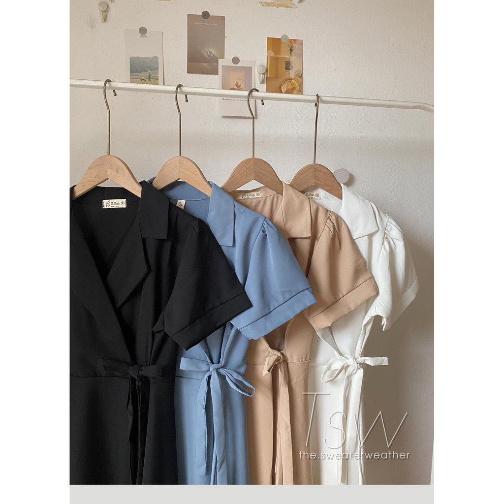 Váy cổ vest buộc vạt chéo tôn dáng (Ảnh thật) | BigBuy360 - bigbuy360.vn