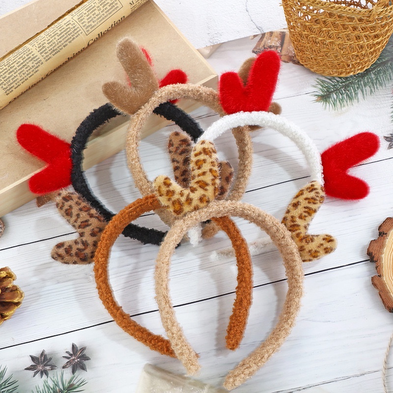 Kẹp tóc hình sừng hươu phong cách giáng sinh