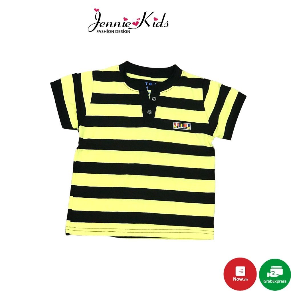 Áo thun bé trai cotton chính phẩm JENNIE KIDS thấm hút mồ hôi tốt J409