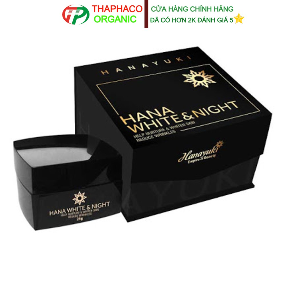 Hana White Night Hộp 25gr - Kem Dưỡng Trắng Da Ban Đêm Hanayuki Date 2023