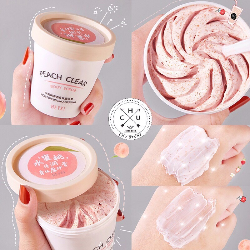 Kem Tẩy Da Chết Body Đào Peach Clear thu nhỏ lỗ chân lông,làm mềm và giữ ẩm cho làn da trắng sáng mềm mịn (200ml)