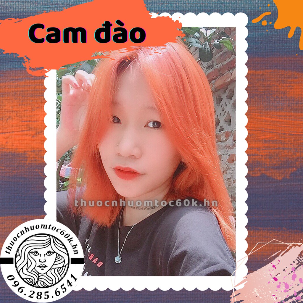 Thuốc nhuộm màu cam (cam đào) kèm trợ dưỡng găng tay | BigBuy360 - bigbuy360.vn
