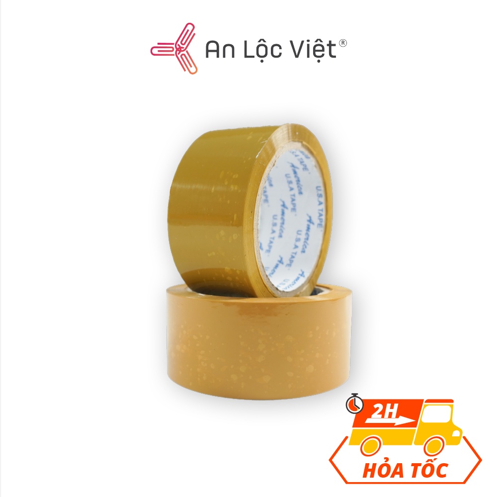 Băng keo vàng đục 5cm - 80yds (1 cây = 900gr) và 5cm - 100yds (1 cây = 1,1kg)