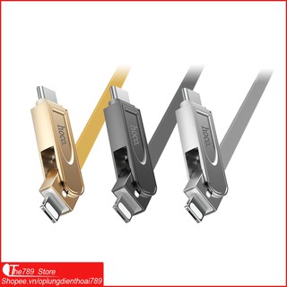 Cáp sạc 3 đầu hoco u24p lightning + micro + type c - dây sạc 3in1 đa năng - hàng chính hãng