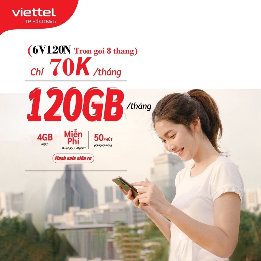 {TRỌN GÓI 16 THÁNG} Sim 4G Viettel {V120N} 4GB/Ngày trọn gói 3 tháng 6 tháng 13 tháng {D500T,D900,12UMAX50N} 7GB/Tháng