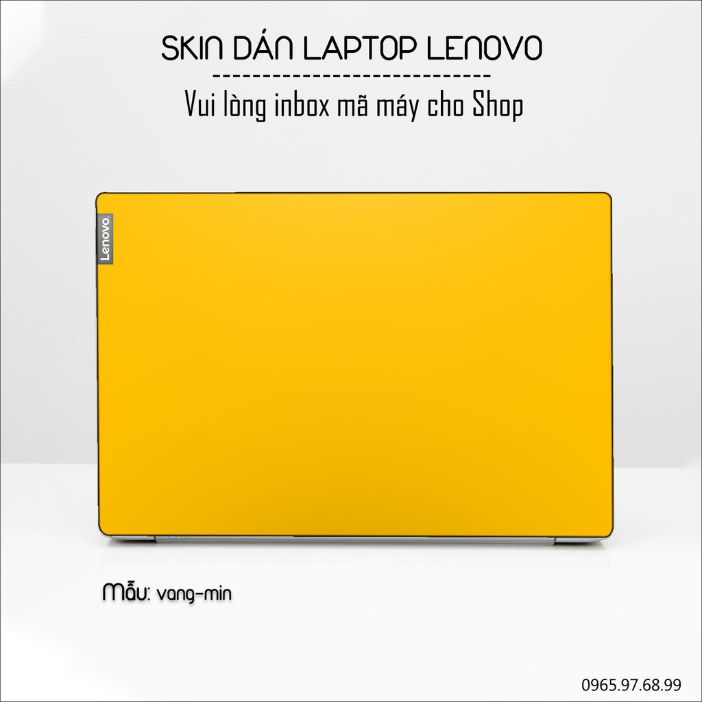Skin dán Laptop Lenovo màu vàng mịn (inbox mã máy cho Shop)
