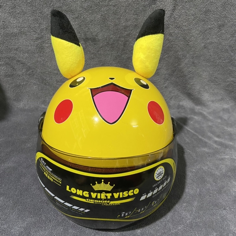 Nón Bảo Hiểm Trẻ Em Pikachu Có Kính 8 Màu.Cho bé Từ 2-8 Tuổi