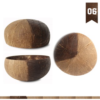 Chén (Bát) Gáo Dừa Họa Tiết Hoa Văn One4One (14 - 15cm) / Pattern Coconut Bowl