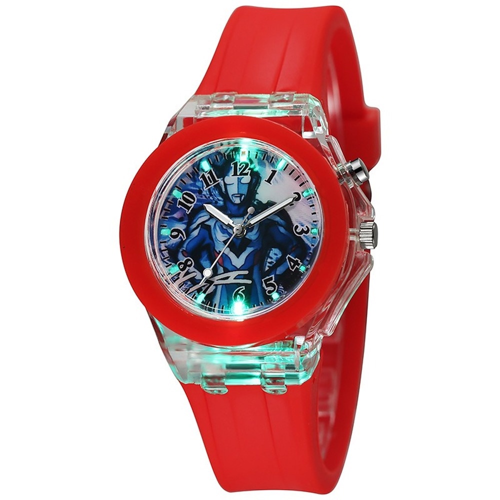 Đồng Hồ Điện Tử Đeo Tay Hình Ultraman Có Đèn LED Phát Sáng Cho Bé