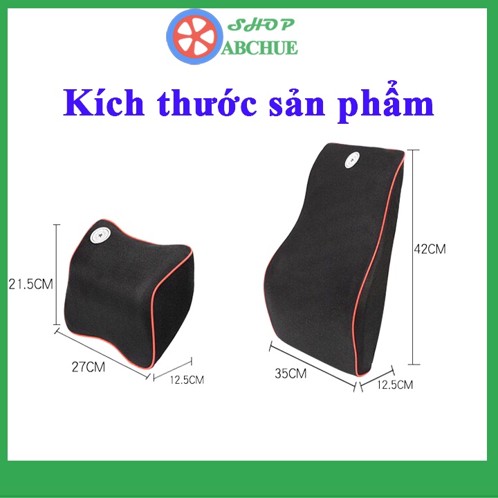 Set Gối tựa đầu , tựa lưng cao su non cao cấp dành cho  Ô Tô xe hơi