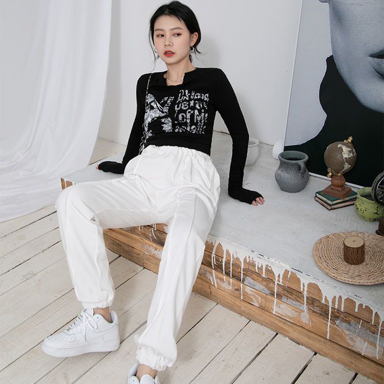 Áo Thun cotton Mỏng Tay Dài Cổ Chữ v Ôm Dáng In Chữ Thời Trang Mùa Xuân Hàn Quốc 2022 Cho Nữ