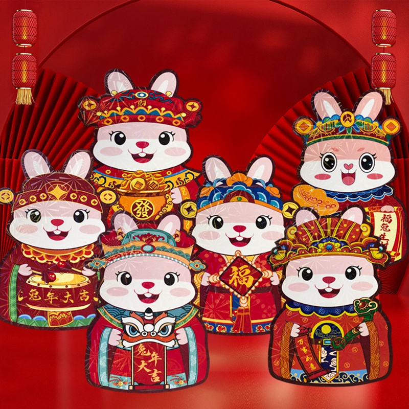 Set 6 Bao Lì Xì Đỏ In Họa Tiết Hoạt Hình Angpao 2023