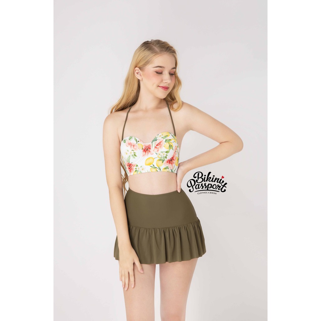 [Mã LTNP50 giảm 50K đơn 150K] Đồ bơi Nữ BIKINI PASSPORT kiểu hai mảnh váy áo crotop- màu Xanh rêu - BS038_MS | BigBuy360 - bigbuy360.vn