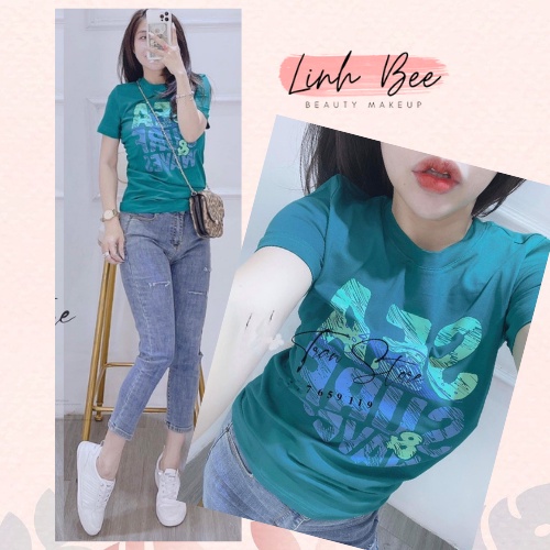 Áo thun nữ in chữ chất mát lạnh freesize