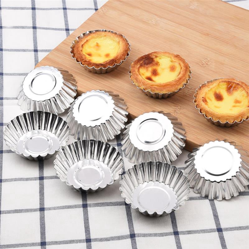 Set 10 Khuôn Làm Bánh Trứng Hình Bông Hoa Xinh Xắn
