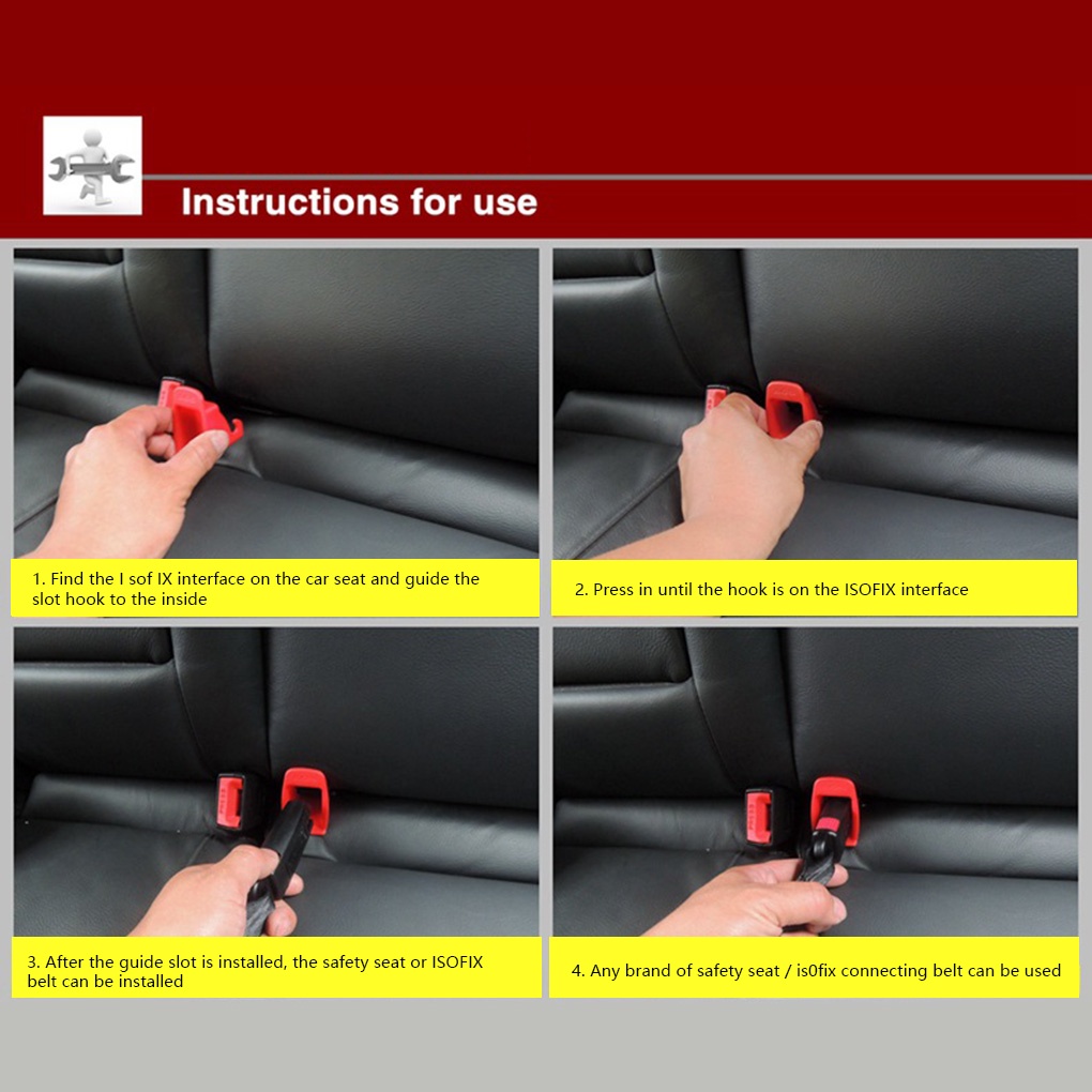 [CHOO] 1 Pair Latch Interface Car Child Safety Chair Guide Replacement for ISOFIX Connector Interface