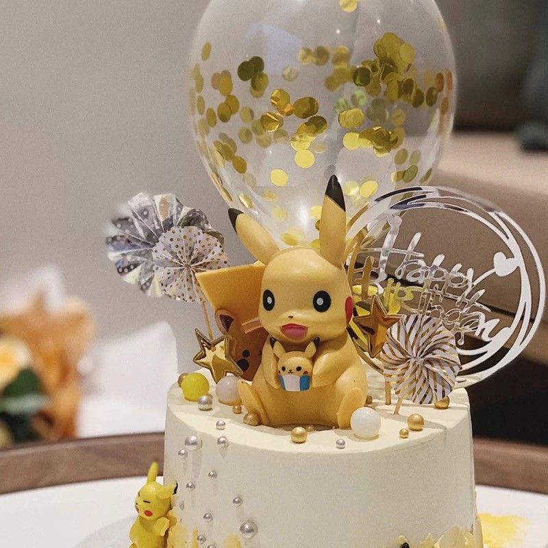 Set que cắm mô hình Poke Pika các loại_Phụ kiện trang trí bánh sinh nhật