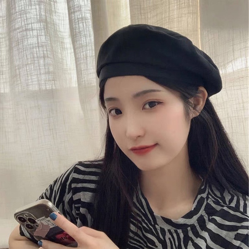 Mũ nồi vải cotton màu trơn phong cách vintage thời trang mùa đông cao cấp cho nam và nữ