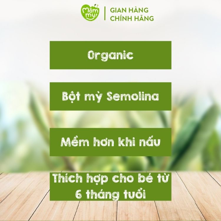 [Nhập Khẩu Ý] Nui Ăn Dặm, Mỳ Ý Hình Ống Mini Hữu Cơ Loại 1 Mềm Tan Cho Bé Ăn Dặm BLW Mămmy