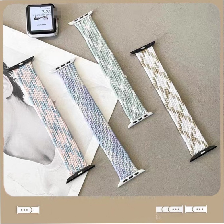 Dây Đeo Đồng Hồ Dạng Bện Bằng nylon Co Giãn Nhiều Màu Sắc Cho 49mm 45mm 41mm 44mm 40mm 38mm 42mm series ultra 2 series 9 7 6