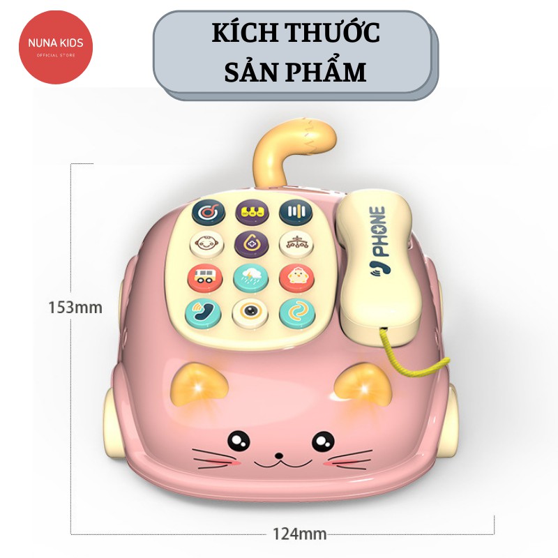 Điện thoại ô tô đồ chơi NUNAKIDS có nhạc và đèn cho bé cao cấp đồ chơi phát nhạc thông minh cho bé từ 1 - 3 tuổi