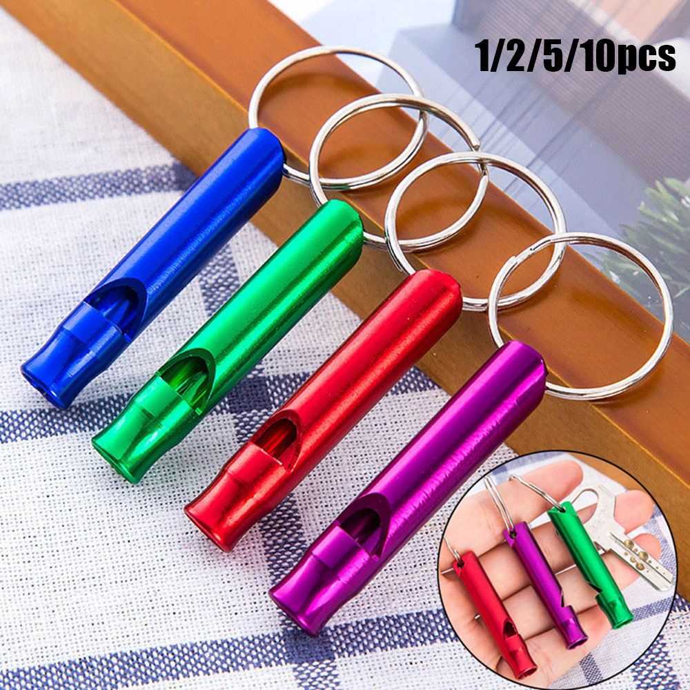 Set 1/2/5/10 còi sinh tồn bằng nhôm cỡ nhỏ 7 màu tiện dụng
