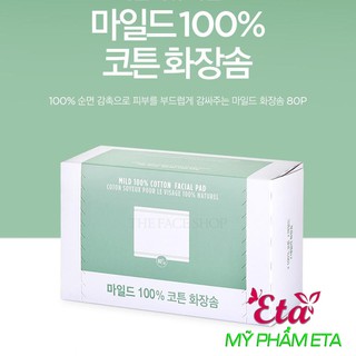 Bông tẩy trang TFS Mild 100% Cotton Facial Pad của The Face Shop Hàn Quốc (Hộp 80 miếng)