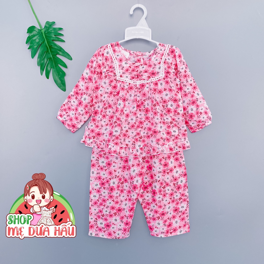 Bộ lanh cho bé - Quần áo bé gái vải tone, lanh dài tay tiểu thư size 8-32kg shop mẹ dưa hấu