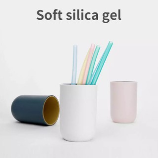 [YUN] 6 Cái Bé Tái Sử Dụng Thực Phẩm Lớp Silicone Ống Hút Uống Lớn Đảng Bar Phụ Kiện Kid Quà Tặng Rơm Thẳng