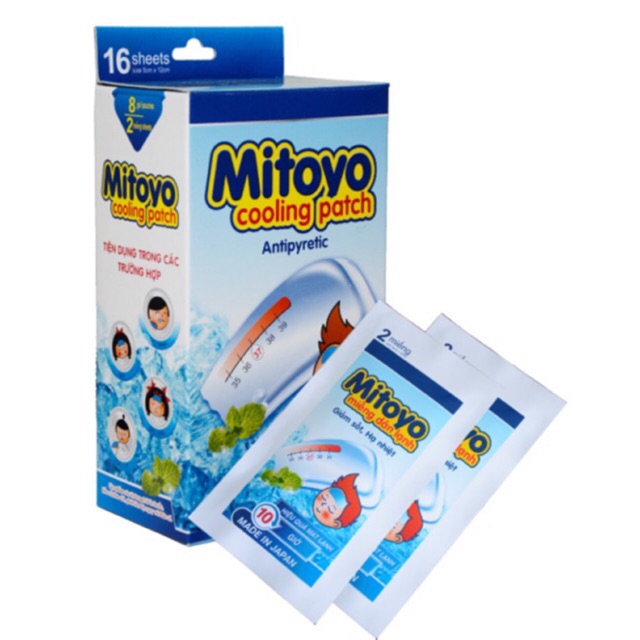 Miếng dán hạ sốt MITOYO đến từ Nhật Bản (1 hộp 8 gói)