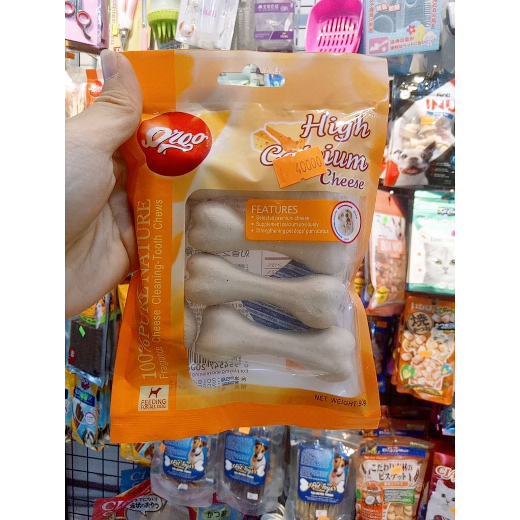 Đồ ăn vặt xương canxi ORGO cho chó mèo 90gr