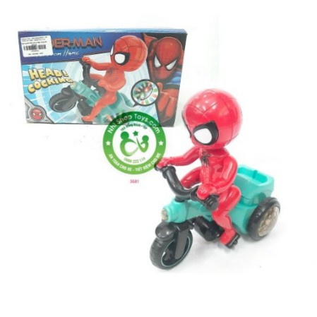 Đồ chơi siêu nhân nhện đạp xe xoay 360 độ vui nhộn cho bé