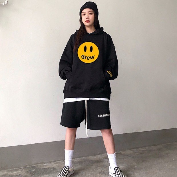 Áo hoodie D.rew có mũ hai lớp unisex chất nỉ mềm mại freesize cho nam nữ dưới 70kg | BigBuy360 - bigbuy360.vn